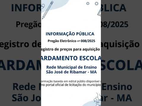 📢 INFORMAÇÃO PÚBLICA – EDUCAÇÃOA Prefeitura de São José de Ribamar - MA
