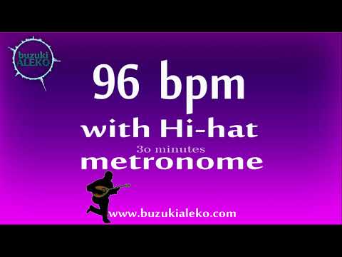 ♫ 96 bpm metronome with Hi-Hat - Andante