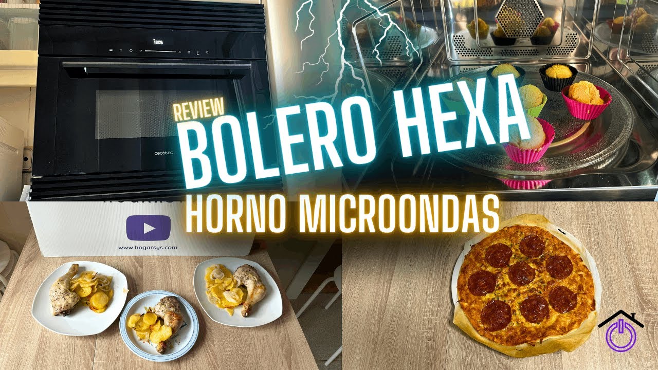Silvia Jiménez probando el horno microondas Cecotec en Hogarsys