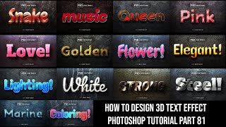 50 + 3D Text Effect in PSD Photoshop Tutorial Part 81