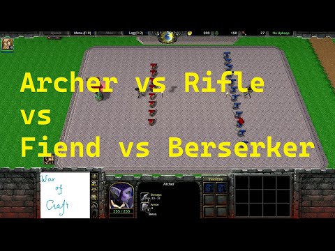 Warcraft 3 Showdown - Archer vs Rifleman vs Crypt Fiend vs Headhunter(Berserker)