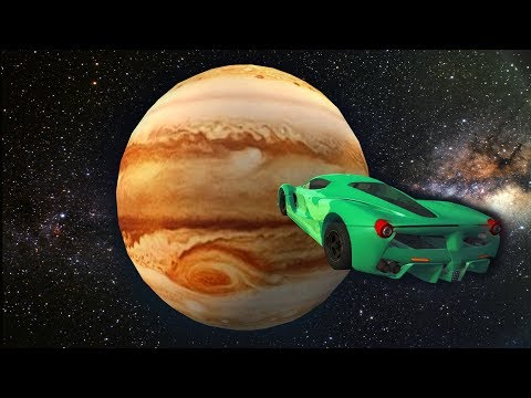 High Speed Jumping Crashes in Space over Jupiter Planet - Beamng drive