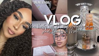 VLOG ❄ Mini Vanity Tour, PR Haul Unboxing, Online Makeup Academy, Laundry + More!