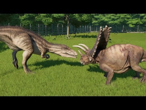 Pentaceratops VS Carcharodontosaurus Update 1.6 - Jurassic World Evolution