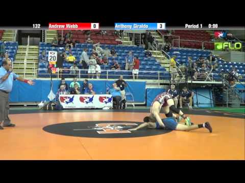 Junior 132 - Andrew Webb (Georgia) vs. Anthony Giraldo (New Jersey)