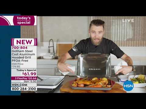 Gotham Steel Cast Aluminum Hooded Grill PFOAFree