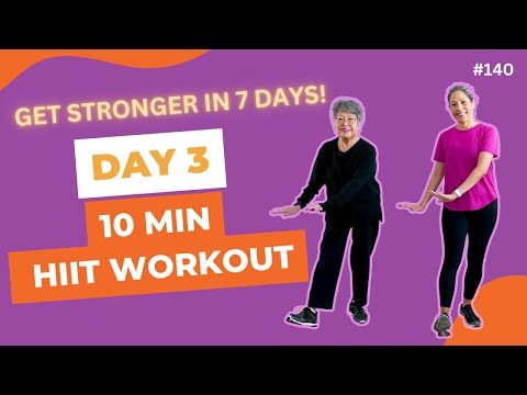 DAY 3: 10 Minute Beginner HIIT workout | No Jumping, Low Impact