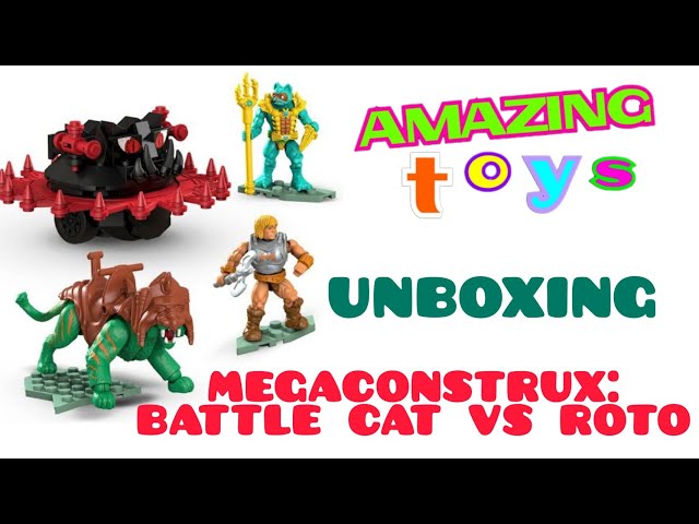 Vídeo relacionado con Mega Construx Masters of The Universe Battle Cat Figura de Bloques de construcción de Juguete para niños +10 años Mattel GVY14