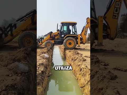 Extreme Skill! Crossing a Ditch with a Backhoe 🚜✨ #shorts