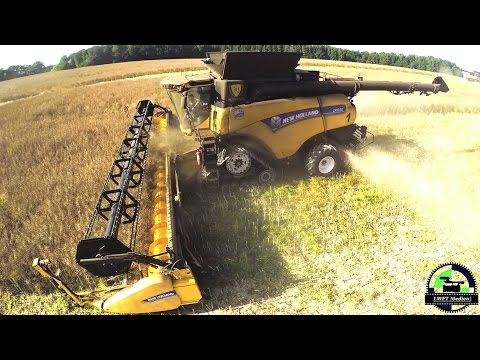 SkaberNäs 3 x New Holland CR 10.90 Combine havester . Raps dreschen 2016 in Schweden