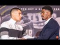 VERGIL ORTIZ JR & MAURICE HOOKER LOCK EYES AND GO FACE TO FACE AT FINAL PRESS CONFERENCE