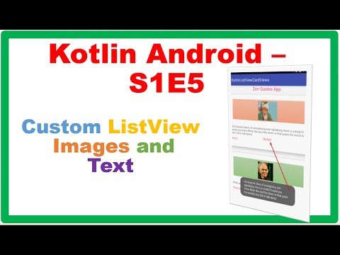 Kotlin Android S1E5 : ListView - CardViews with Images,Text,OnItemClickListener