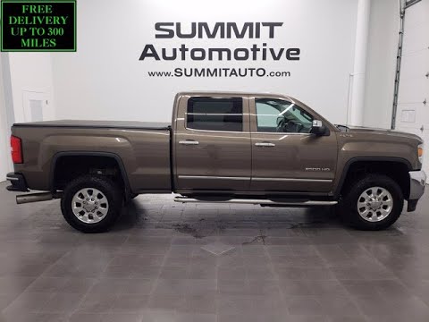 2015 GMC SIERRA 2500 SLT CREW SHORT BRONZE ALLOY METALLIC BROWNSTONE WALK AROUND REVIEW 12342Z SOLD!