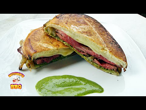How to make a Flat Iron Steak Sandwich with Chimichurri Sauce Recipe | Island GrillStone