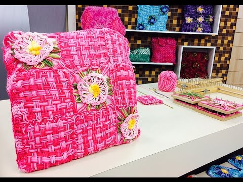 Programa Arte Brasil - 23/04/2015 - Márcia Ester - Almofada com Flores em Tear