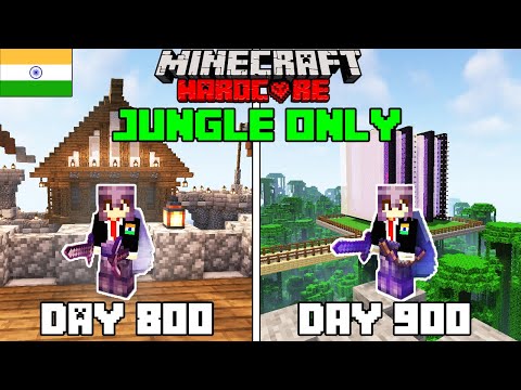 I Survived 900 Days in Jungle Only World in Minecraft Hardcore(hindi)