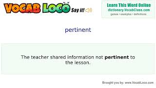 Video thumbnail for pertinent