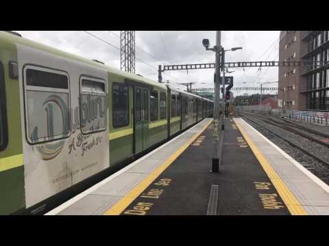 Irish Rail DART 8100 EMUs 8115/8315 + 8112/8312 + 8107/8307 depart Grand Canal Dock for Howth