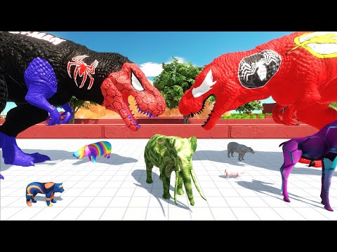 ESCAPE FROM BLACK SPIDERMAN T-REX - Animal Revolt Battle Simulator