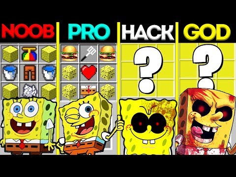 Minecraft Battle: NOOB vs PRO vs HACKER vs GOD: SPONGE BOB EXE CRAFTING CHALLENGE / Animation