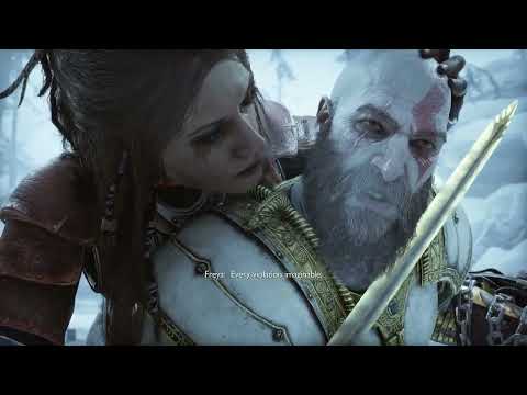 Vanadis Freya vs Kratos Boss fight Cutscene God Of War Ragnarok