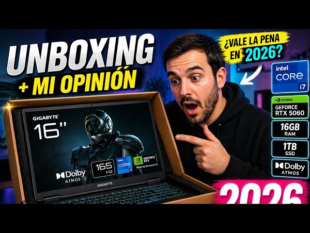 Vídeo relacionado con GIGABYTE Gaming A16 CVH Portátil - 16" 165Hz WUXGA, Intel Core i7-13620H, NVIDIA RTX 5060, 32GB DDR5 5200MHz, 1 x SSD Gen4 de 1TB, Dos, Garantía de 2 años, Dolby Atmos, A16 CVHI3ES864SD