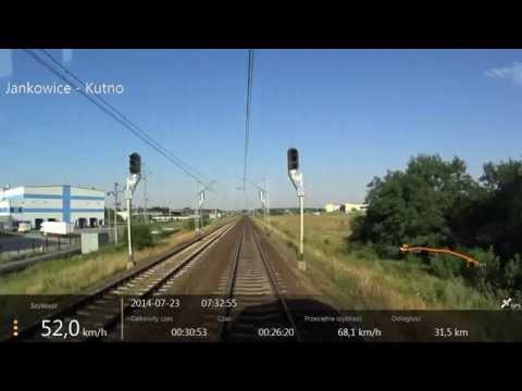 EN57   Przejazd w kabinie. Szlak E20 ŁOWICZ → KUTNO. Cab ride - Führerstandsmitfahrt - Front Cabview