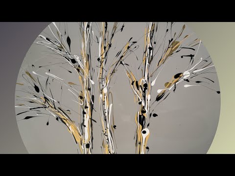 (421) ACRYLIC POURING - Simple, Effective Trees created with FLUID ART - SQUIGGLE Pour