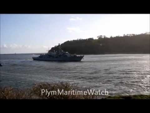HMS Sutherland (F81) enters Devonport 26 Jan 2012