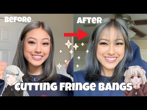 cutting fringe bangs ! Easily hidden bangs tutorial |...