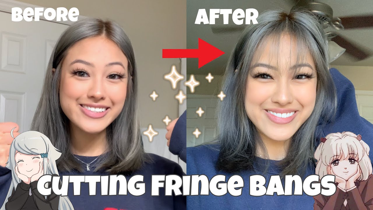 cutting fringe bangs ! Easily hidden bangs tutorial | GABBY HUA