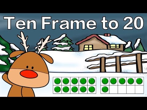 Ten Frame to Twenty Christmas Math Brain Break Flash Cards