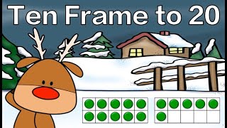 Ten Frame to Twenty Christmas Math Brain Break Flash Cards