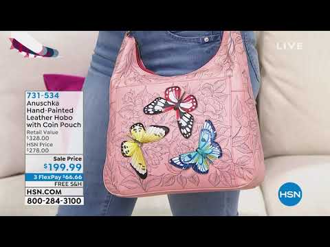 Anuschka – Handbemalte Hobo-Tasche aus Leder mit Münzfach