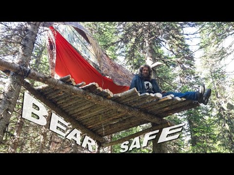 Bear Safe Hammocking in Grizzly Territory Day 21 & 22 of 30 Day Survival Challenge Canadian Rockies