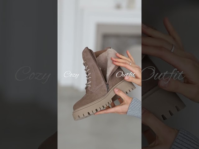 Чоботи жіночі шкіряні байка хутро 592641 Чорний Черевики жіночі замшеві на хутрі 592640 Бежеві