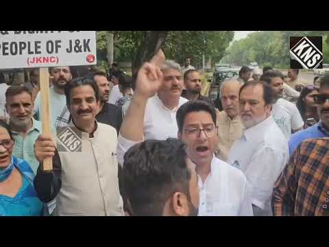 NC begins statehood protest in New Delhi.
