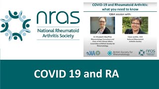 'COVID 19 and Rheumatoid Arthritis – what you need to know' Webinar by Dr Lizzy MacPhie