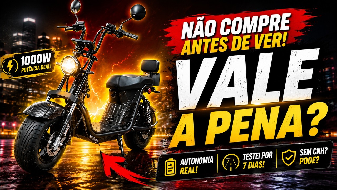 ADEUS GASOLINA! ⛽ Scooter Elétrica 1000W: Vale a Pena? (NÃO PRECISA DE CNH EM 2026!)
