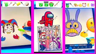 🤡New The Amazing Digital Circus  + Emoji Horror Fight SpongeBob Huntrix emoji K-POP song🎤Huntrix