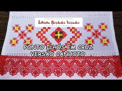 *269* BORDADO PONTO ILHÓS EM CRUZ *VERSÃO CANHOTO* Tathinha Bordados Variados