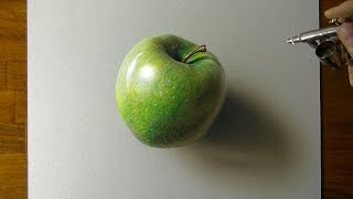 Drawing a Green Apple - How to draw 3D art Drawing a Green Apple - How to draw 3D art