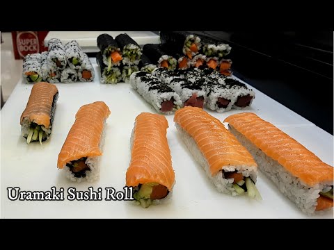 Uramaki Sushi Roll with Tuna and Salmon by Sushi Man Santosh