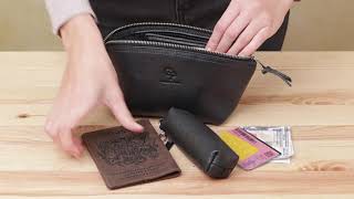Шкіряна жіноча косметичка Grande Pelle 11570 чорний