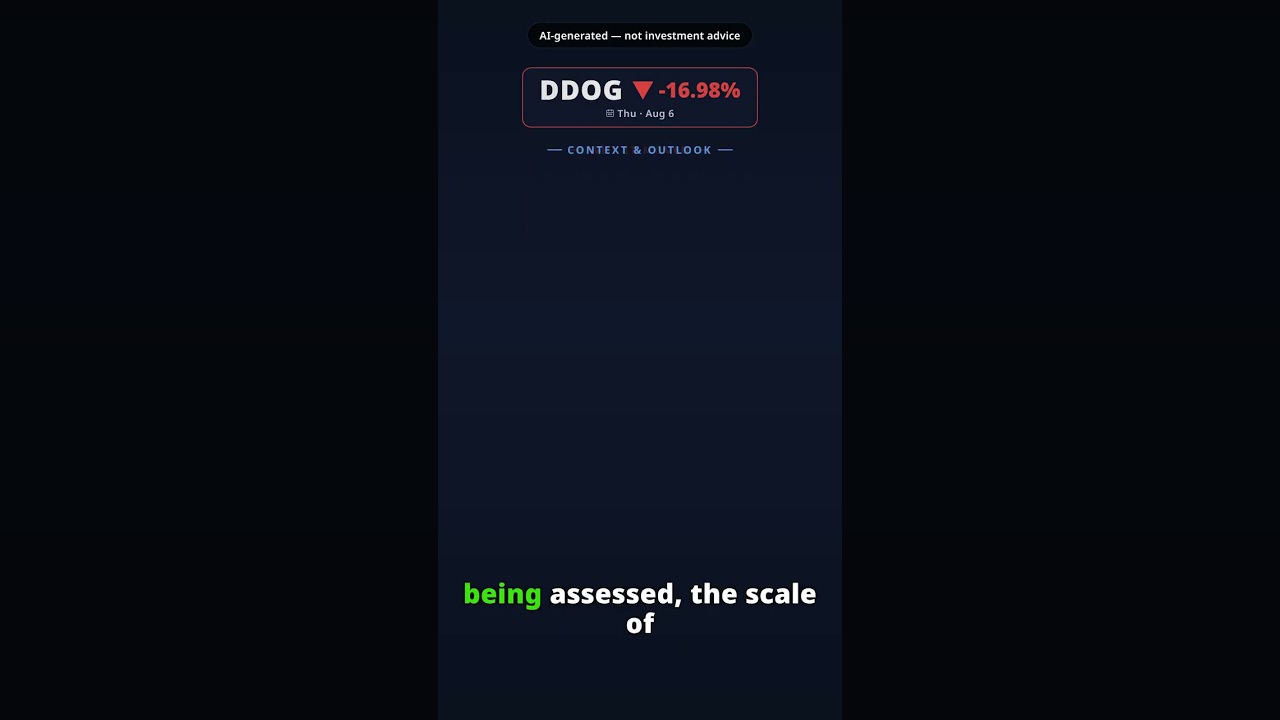 Por que a ação da Datadog mergulha hoje? DDOG -16.98% (6 ago)