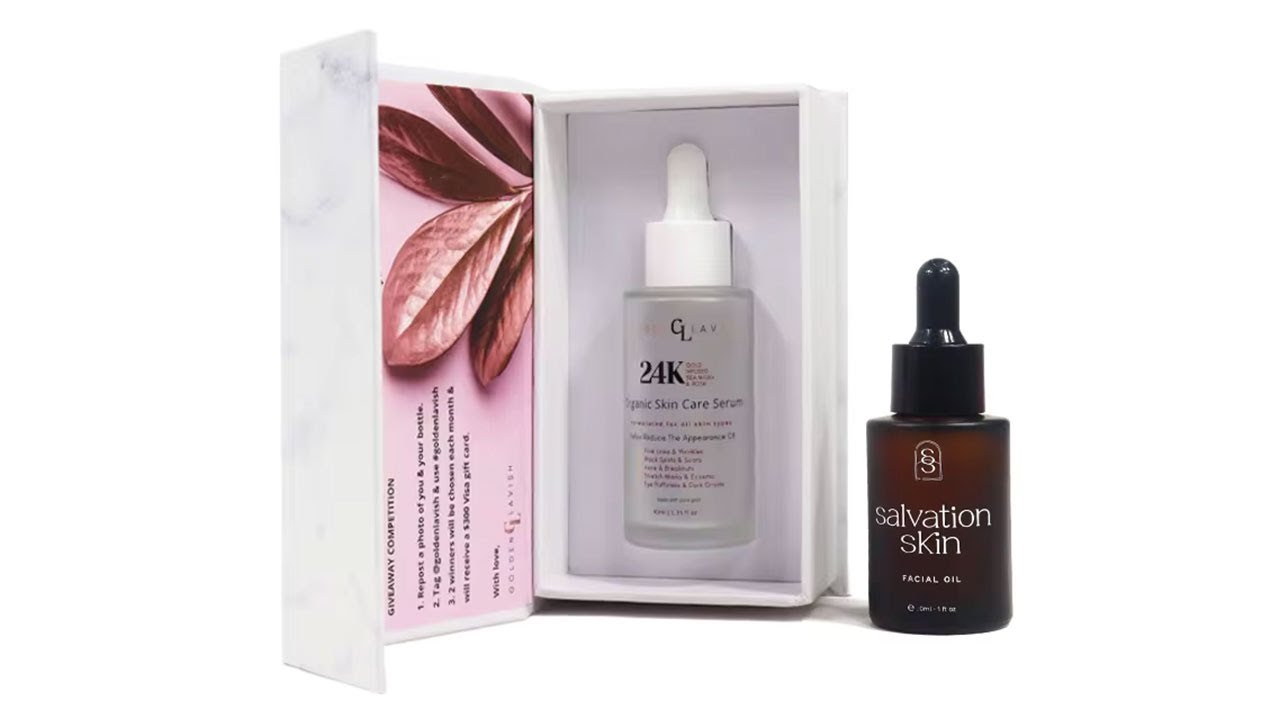 30ML Frosted Glass Serum Dropper Bottle Luxury Cardboard Box