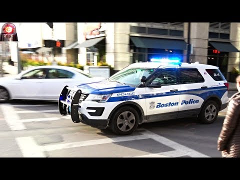 Police Cars and Boston EMS Ambulances Responding w/ Sirens Compilation