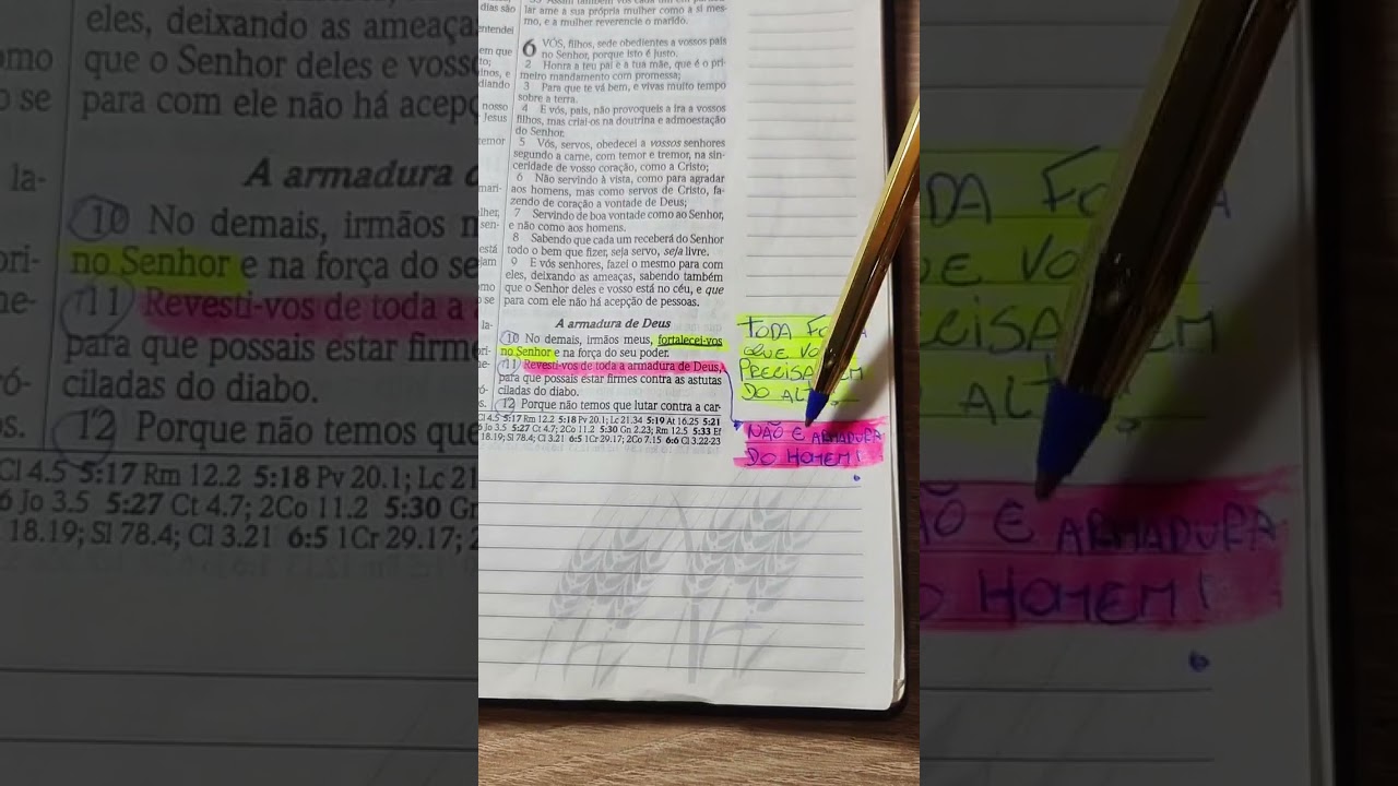 A ARMADURA DE DEUS - BÍBLIA, PAPEL E CANETA PASTOR RODRIGO SANTANNA