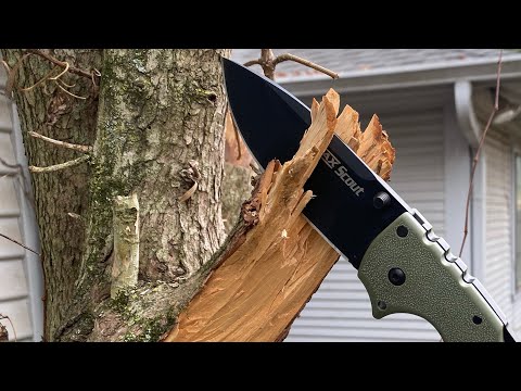 Cold Steel 4-Max Scout Black Coating and Prying Test