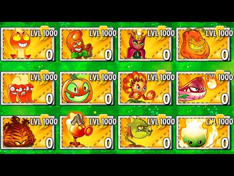 PvZ 2 9.6.1 - All FIRE Plants LEVEL 1000 Power-Up! vs All Final Boss